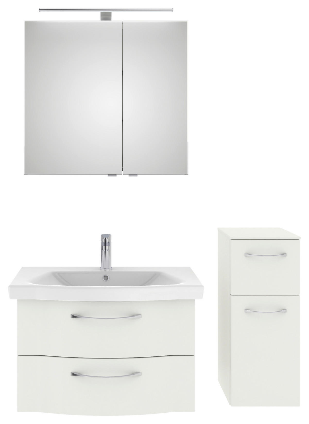 BADEZIMMER 4-teilig  in 112 cm  - Chromfarben/Weiß Hochglanz, KONVENTIONELL, Glas/Keramik (112cm) - Pelipal