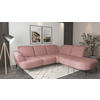 ECKSOFA Mikrofaser Altrosa  - Schwarz/Altrosa, Modern, Textil/Metall (302/270cm) - Sit & More