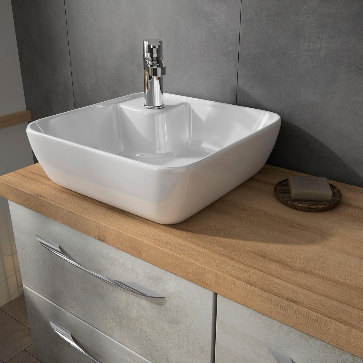 BADEZIMMER  in 120 cm  - Weiß/Grau, KONVENTIONELL, Holzwerkstoff (120cm) - Pelipal