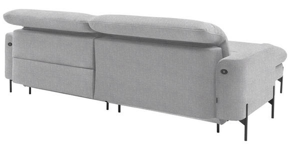 ECKSOFA in Flachgewebe Hellgrau 191/252 cm - Hellgrau/Schwarz, Design, Textil/Metall (191/252cm) - Dieter Knoll