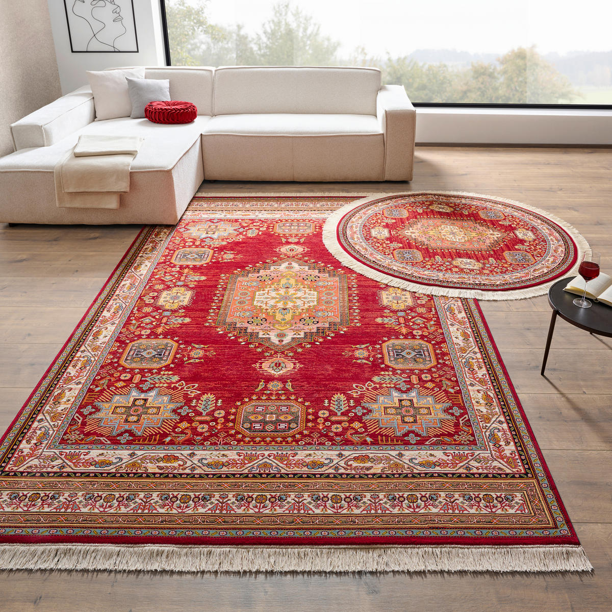 COVOR ȚESUT ABADEH ROT  - roșu, Lifestyle, textil (100/150cm) - Cazaris