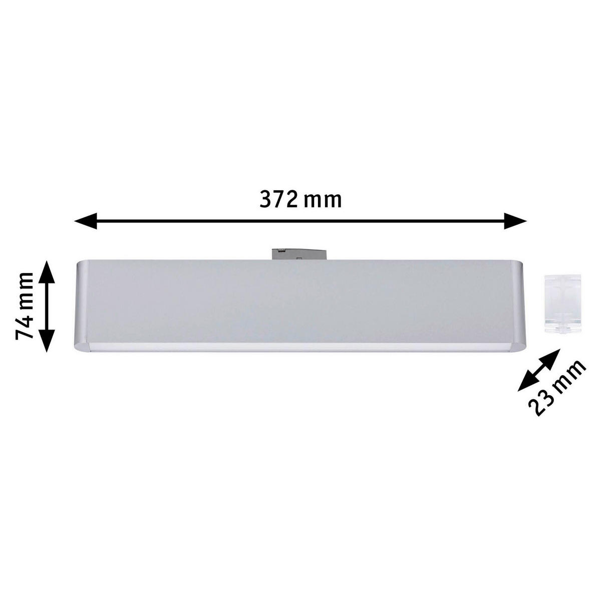 SCHIENENSYSTEM-STRAHLER 37,2/7,4/2,3 cm  - Chromfarben, Basics, Metall (37,2/7,4/2,3cm) - Paulmann