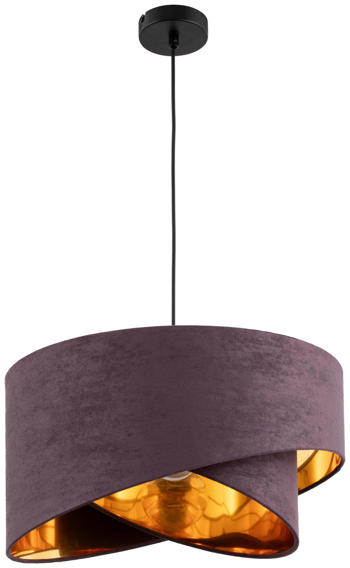 ZÁVESNÉ SVIETIDLO, 45/130 cm  - hnedá, Trend, kov/textil (45/130cm) - Novel