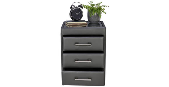 NACHTKÄSTCHEN in Grau - Chromfarben/Braun, KONVENTIONELL, Glas/Holzwerkstoff (46/63,50/46cm) - Esposa