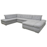 WOHNLANDSCHAFT Grau Mikrofaser  - Chromfarben/Grau, KONVENTIONELL, Textil/Metall (216/353/172cm) - MID.YOU