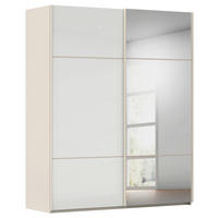 SCHWEBETÜRENSCHRANK Weiss, Champagner  - Weiss/Champagner, Konventionell, Glas/Holzwerkstoff (201/223/68cm) - Novel