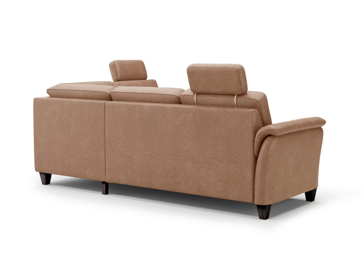 ECKSOFA PALMERA V Cognac Mikrofaser  - Wengefarben/Cognac, KONVENTIONELL, Holz/Textil (236/212cm) - Sit & More