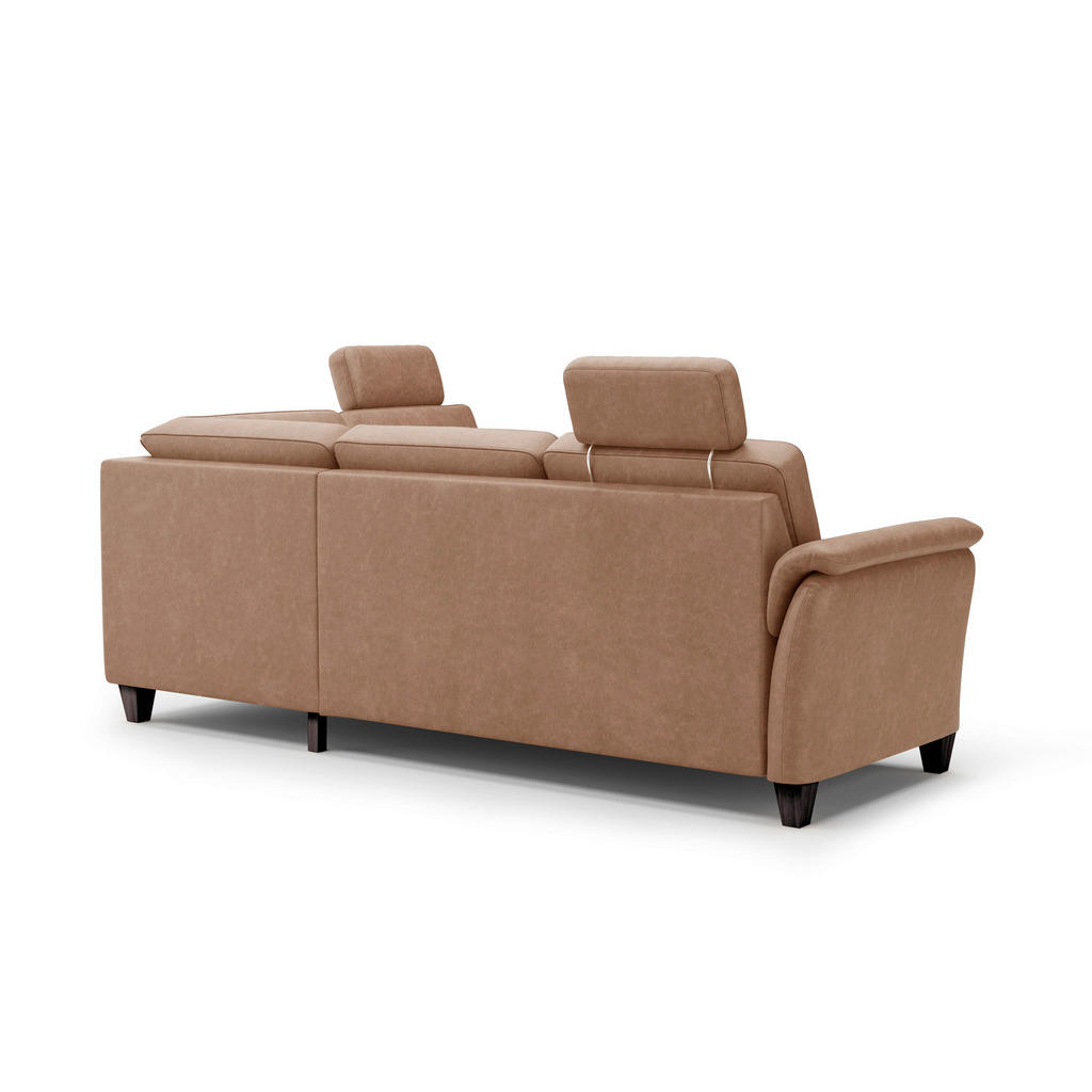 Thumbnail - Sit & More Ecksofa Palmera V, Cognac, Textil, Buche, 5,5-Sitzer, Ottomane rechts, L-Form, 236x212 cm, Goldenes M, Oeko-T...