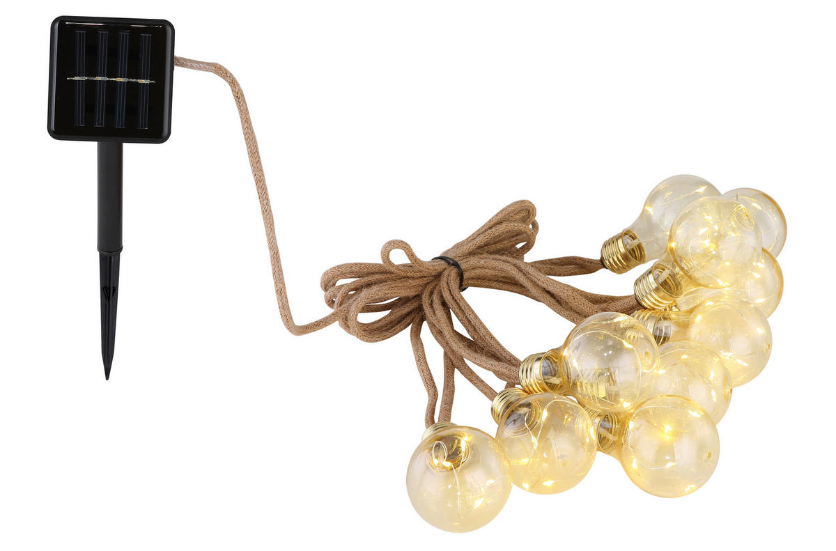 SOLCELLSLAMPA 570/6/10,6 cm   - brun/bärnstensfärgad, Basics, metall/plast (570/6/10,6cm) - Ambia Garden