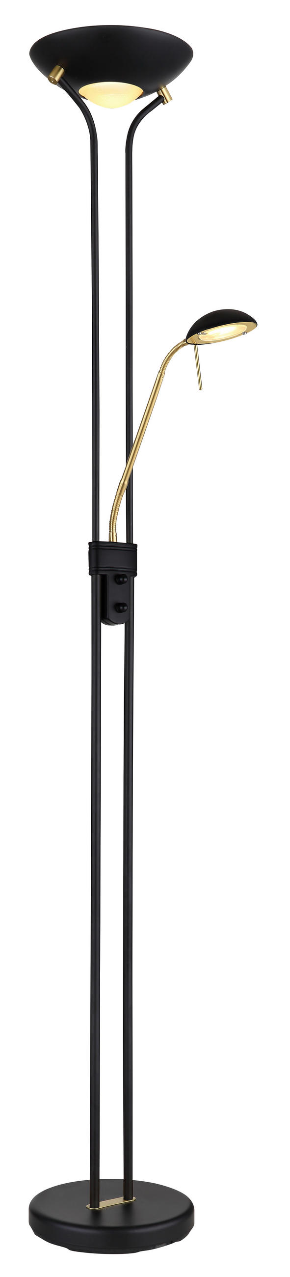 STOJEČA SVETILKA        25,5/180 cm       - črna/opal, Trend, kovina/umetna masa (25,5/180cm) - Globo