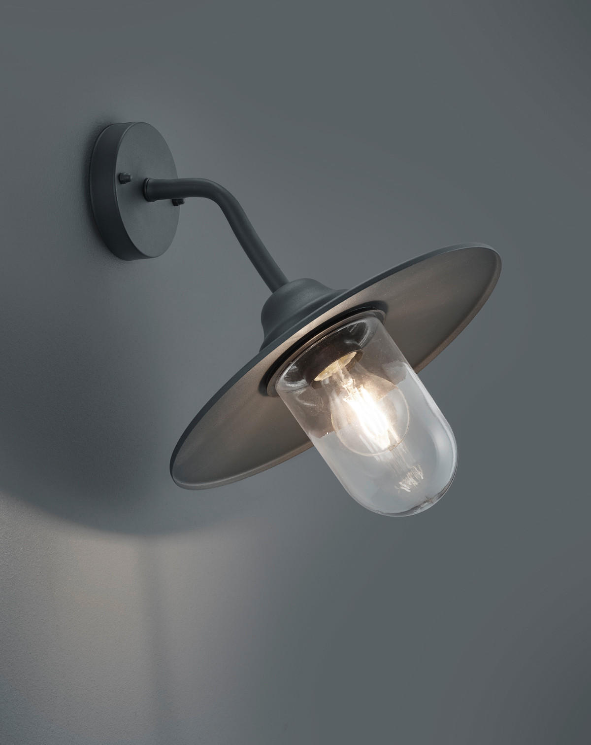 VÄGGLAMPA FÖR UTOMHUS - antracit, Romantik / Lanthus, metall (30/32cm) - Trio Leuchten