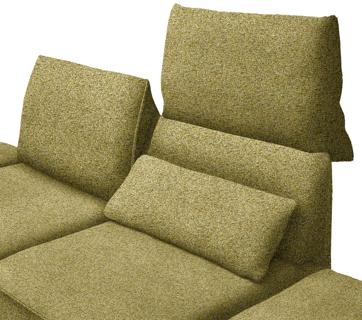 ECKSOFA Chenille Grün, Goldfarben  - Goldfarben/Schwarz, Design, Holz/Textil (132/240cm) - Koinor