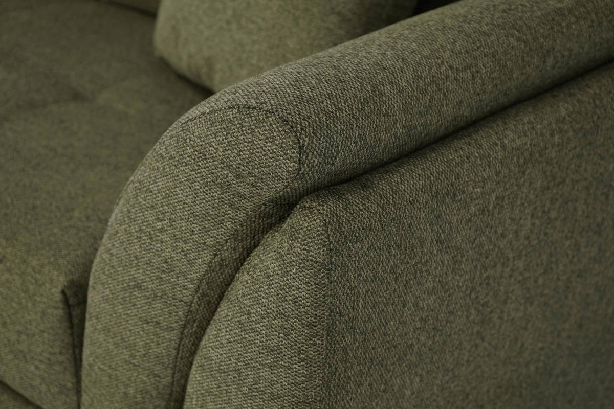 ECKSOFA in Webstoff Grün  - Schwarz/Grün, Design, Kunststoff/Textil (187/278cm) - Livetastic