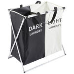 WÄSCHEKORB - Schwarz/Weiß, Basics, Textil/Metall (59/39/58cm) - Landscape