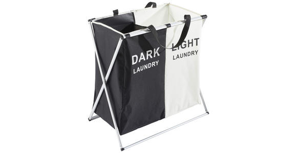 WÄSCHEKORB - Schwarz/Weiß, Basics, Textil/Metall (59/39/58cm) - Landscape