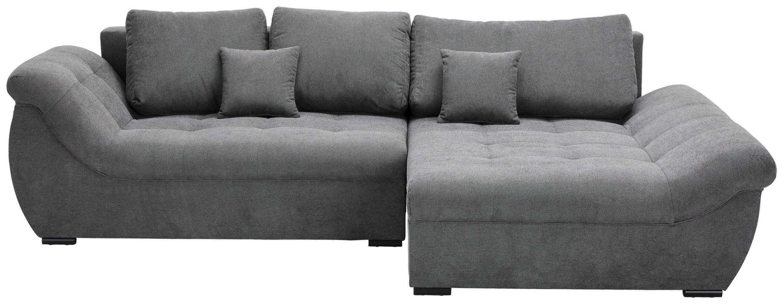 ECKSOFA Grau Flachgewebe  - Schwarz/Grau, Design, Kunststoff/Textil (278/175cm) - Xora