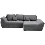 ECKSOFA Grau Flachgewebe  - Schwarz/Grau, Design, Kunststoff/Textil (278/175cm) - Xora
