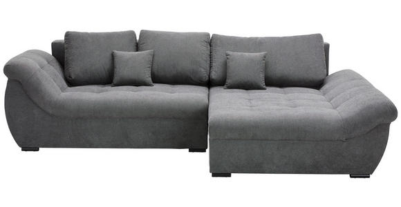 ECKSOFA Grau Flachgewebe - Schwarz/Grau, Design, Kunststoff/Textil (278/175cm) - Xora