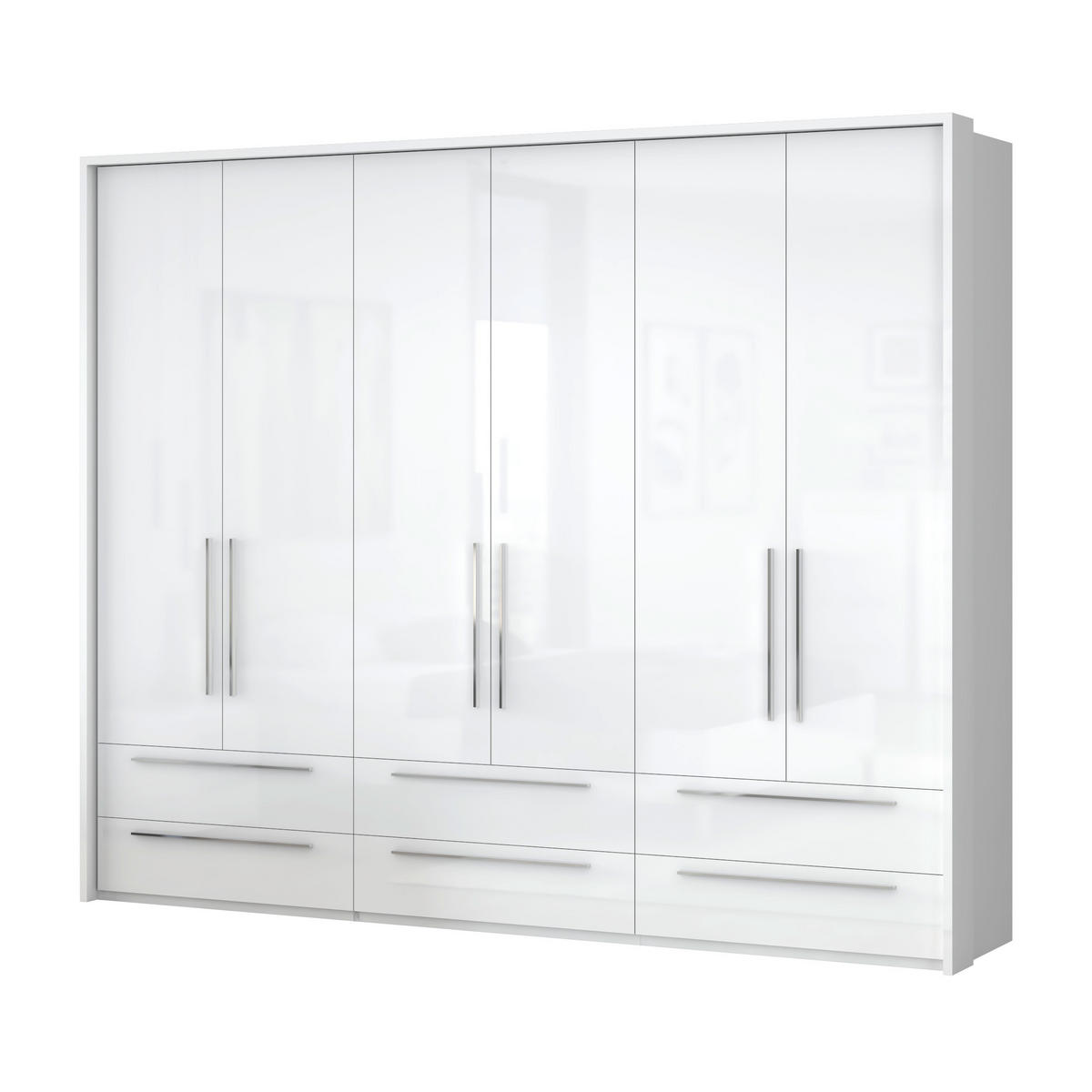 ORMAR SA KLASIČNIM VRATIMA bela, bela visoki sjaj  277/226/60 cm  - bela visoki sjaj/bela, Dizajnerski, pločasti materijal/plastika (277/226/60cm)