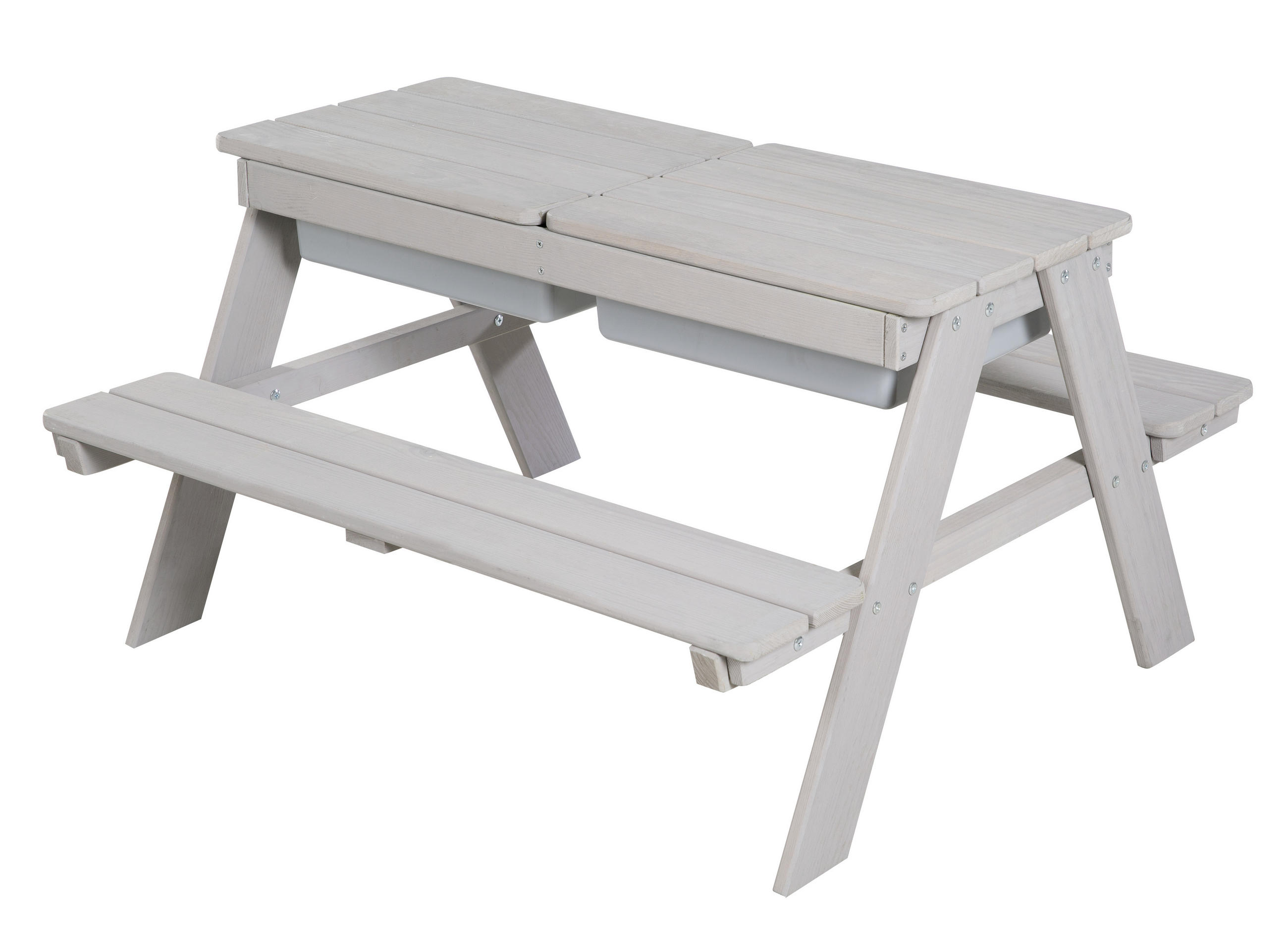 KINDERSITZGRUPPE roba Outdoor+ Grau - Grau, Basics, Holz/Kunststoff (89/50/85,5cm) - Roba