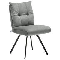 STUHL Velours  - Schwarz/Grau, Design, Textil/Metall (50/82/68cm) - Welnova