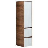 MIDI SKŘÍŇKA, tmavě hnědá, 33/123,7/33 cm - tmavě hnědá/barvy hliníku, Design, kov/kompozitní dřevo (33/123,7/33cm) - Sadena