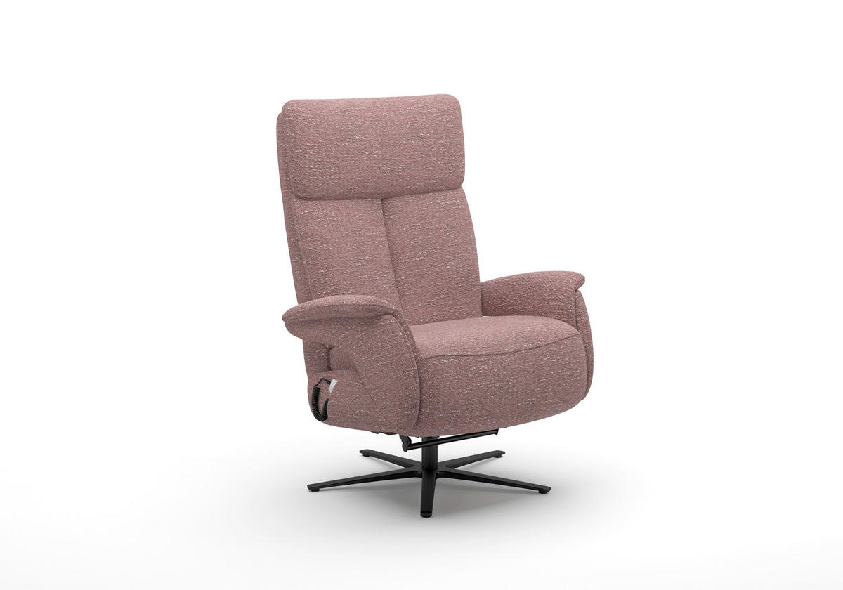 RELAXSESSEL TV TRIPLE SEVEN XTRA LARGE XL Chenille Kopfteilverstellung, Fußteilverstellung, Rücken echt    - Aubergine/Schwarz, Basics, Textil/Metall (86/120/86cm) - Sit & More