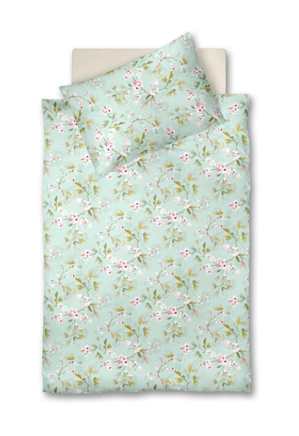 POSTELJNINA 140/200 cm mako saten turkizna, svetlo roza, temno roza, barve kapučina  - turkizna/temno roza, Konvencionalno, tekstil (140/200cm) - Fleuresse