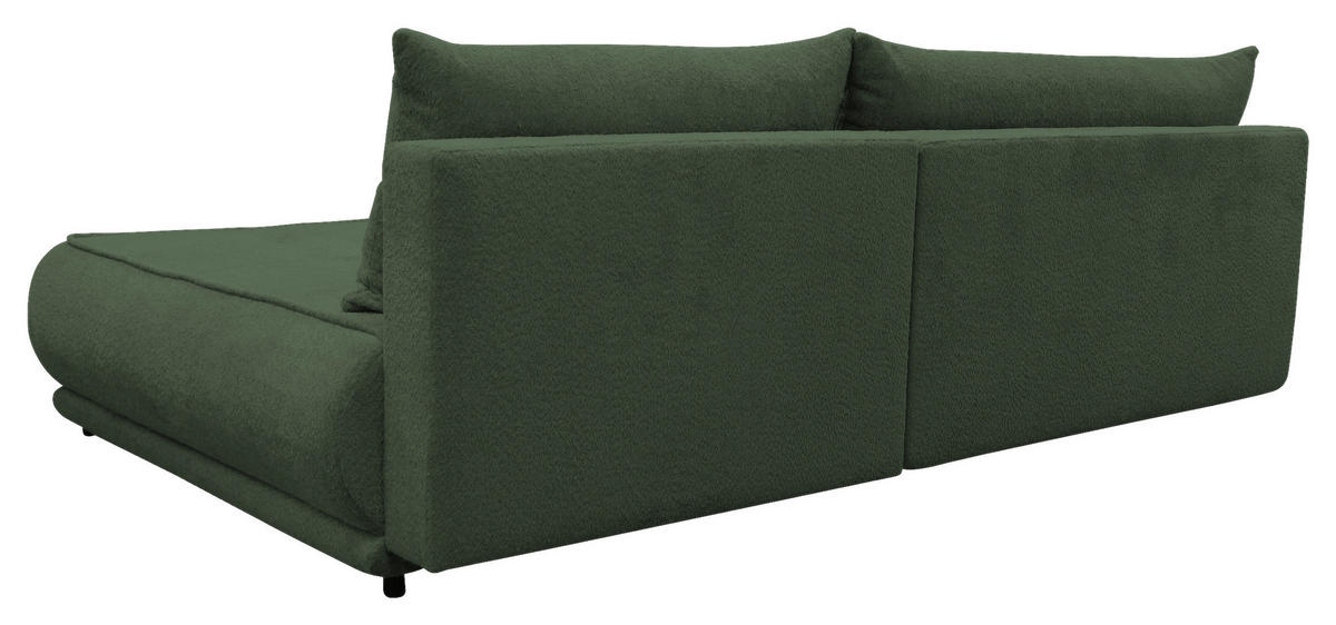 ECKSOFA  PAROS Dunkelgrün Bouclé  - Dunkelgrün/Schwarz, Design, Kunststoff/Textil (277/179cm) - MID.YOU