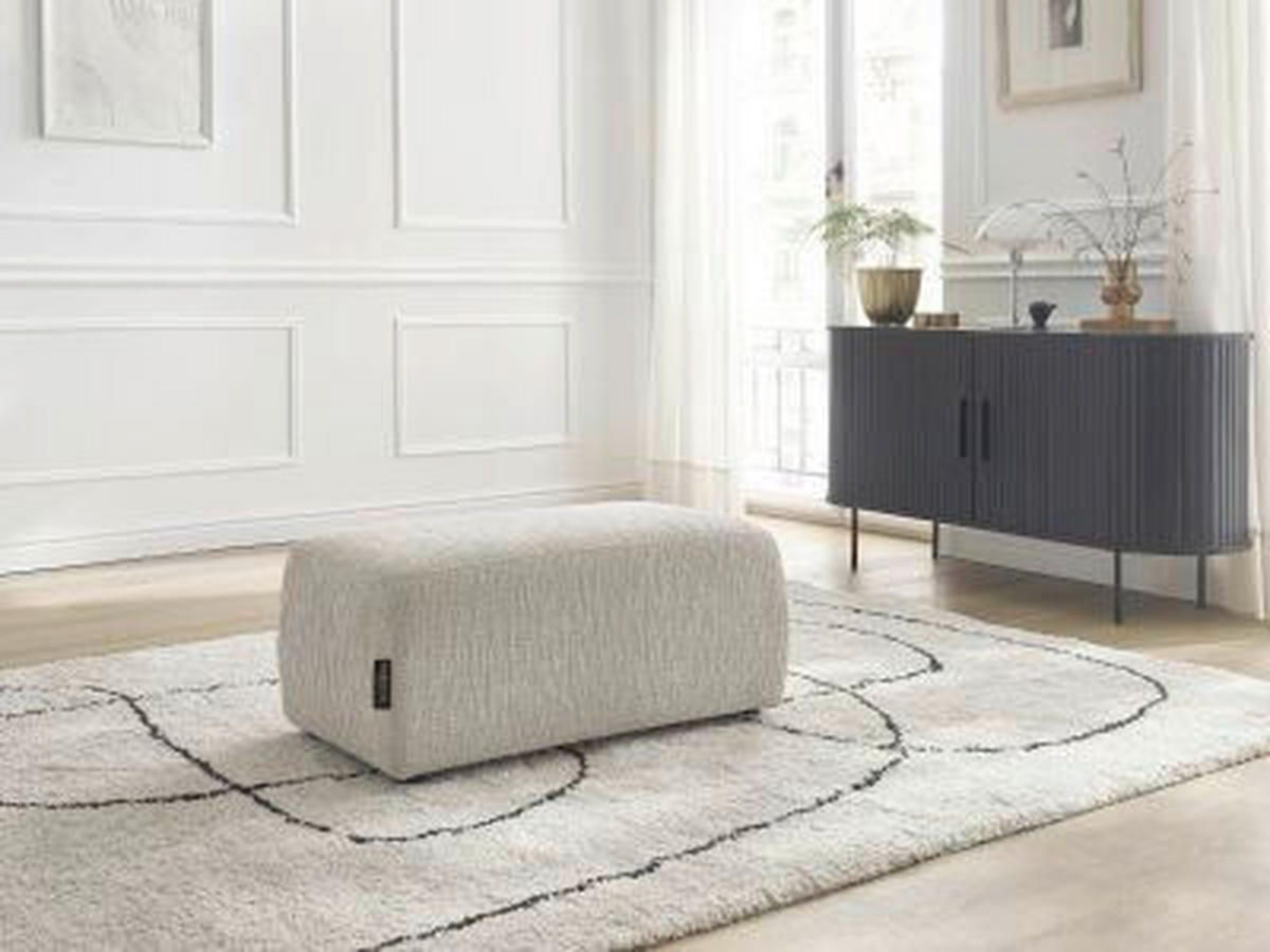 HOCKER ATILLA Struktur Beige  - Beige/Schwarz, MODERN, Kunststoff/Textil (92/44/48cm)