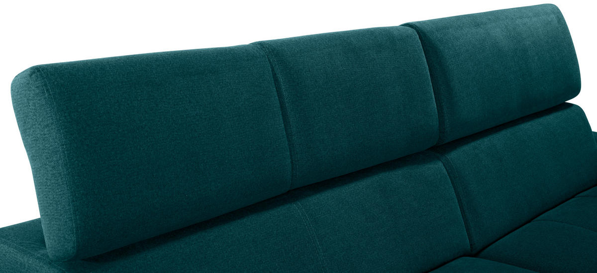 ECKSOFA in Velours Dunkelgrün  - Dunkelgrün/Silberfarben, Design, Holz/Textil (292/183cm) - Livetastic