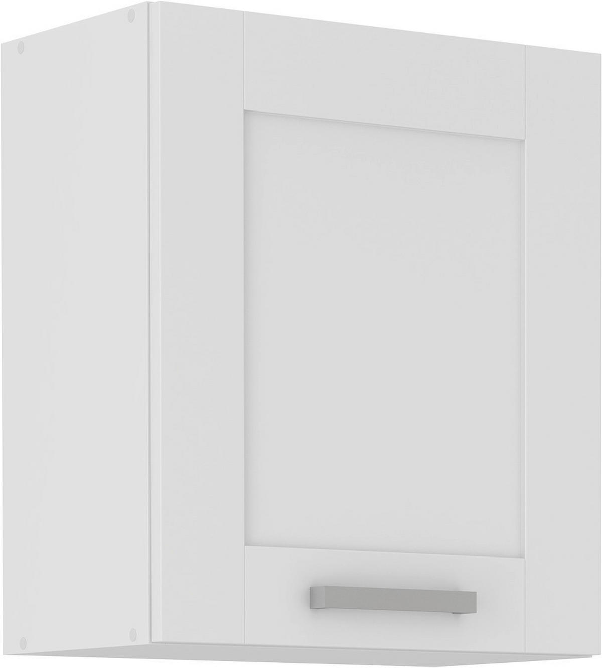 KÜCHENOBERSCHRANK 50/58/31 cm  in Weiß  - Silberfarben/Weiß, ROMANTIK / LANDHAUS, Holzwerkstoff/Metall (50/58/31cm) - MID.YOU