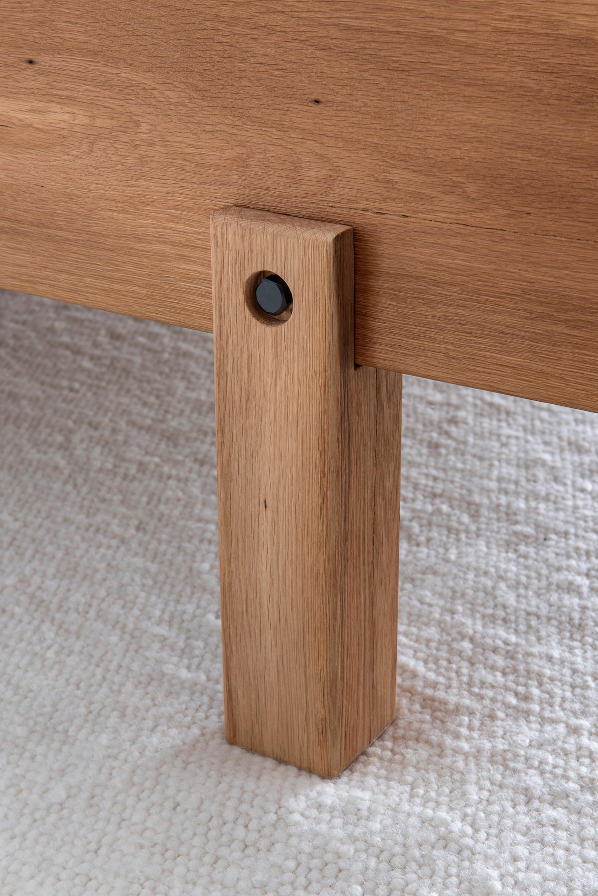 BALKENBETT 140/200 cm  in Wildeiche  - Wildeiche/Anthrazit, Natur, Holz (140/200cm) - Valnatura