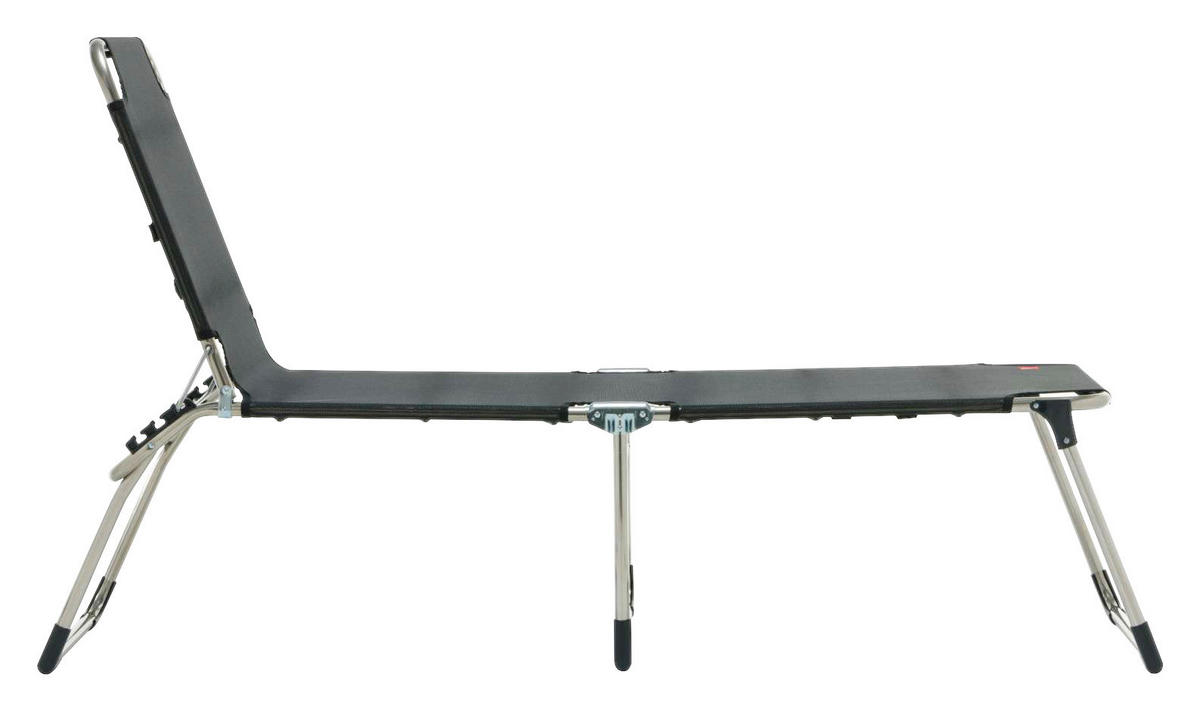 DREIBEINLIEGE 58/42/190 cm  - Schwarz/Alufarben, Basics, Textil/Metall (58/42/190cm) - FIAM
