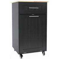 SERVIERWAGEN , Schwarz  - Silberfarben/Schwarz, Basics, Holz/Holzwerkstoff (50/90/46cm) - MID.YOU