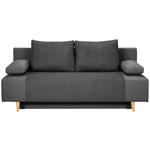 SCHLAFSOFA in Cord, Velours Dunkelgrau  - Dunkelgrau/Buchefarben, KONVENTIONELL, Holz/Textil (191/92/89cm) - Carryhome