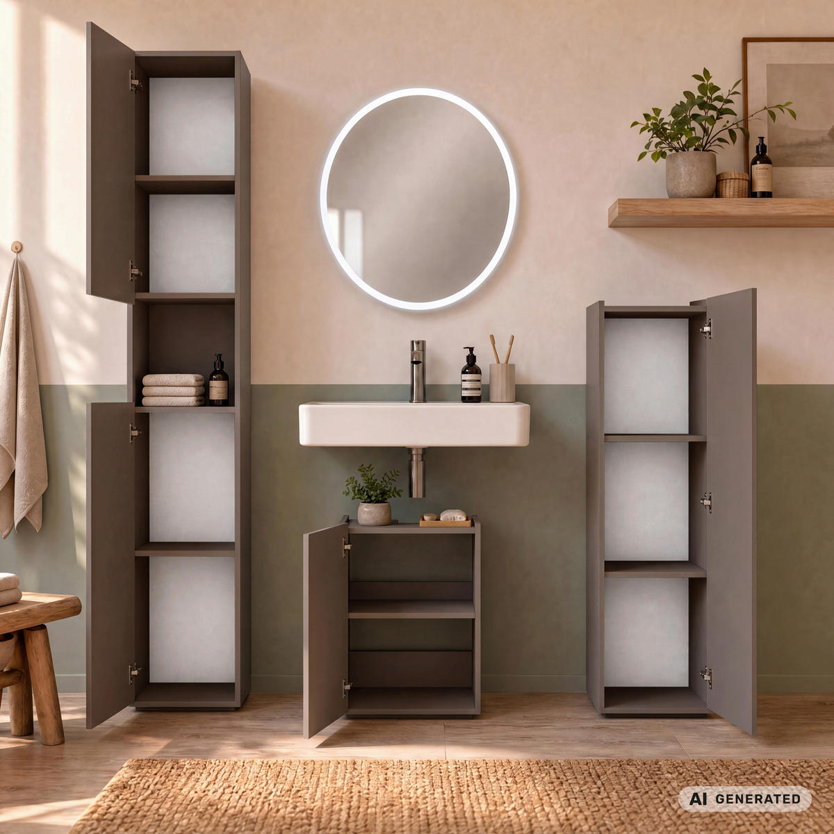 WASCHBECKENUNTERSCHRANK 42/62/35 cm  - Schwarz/Cappuccino, Trend, Holzwerkstoff/Kunststoff (42/62/35cm) - MID.YOU