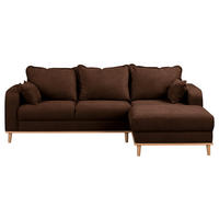 ECKSOFA Mikrofaser Braun  - Wengefarben/Braun, Design, Holz/Textil (230/150cm) - Livetastic