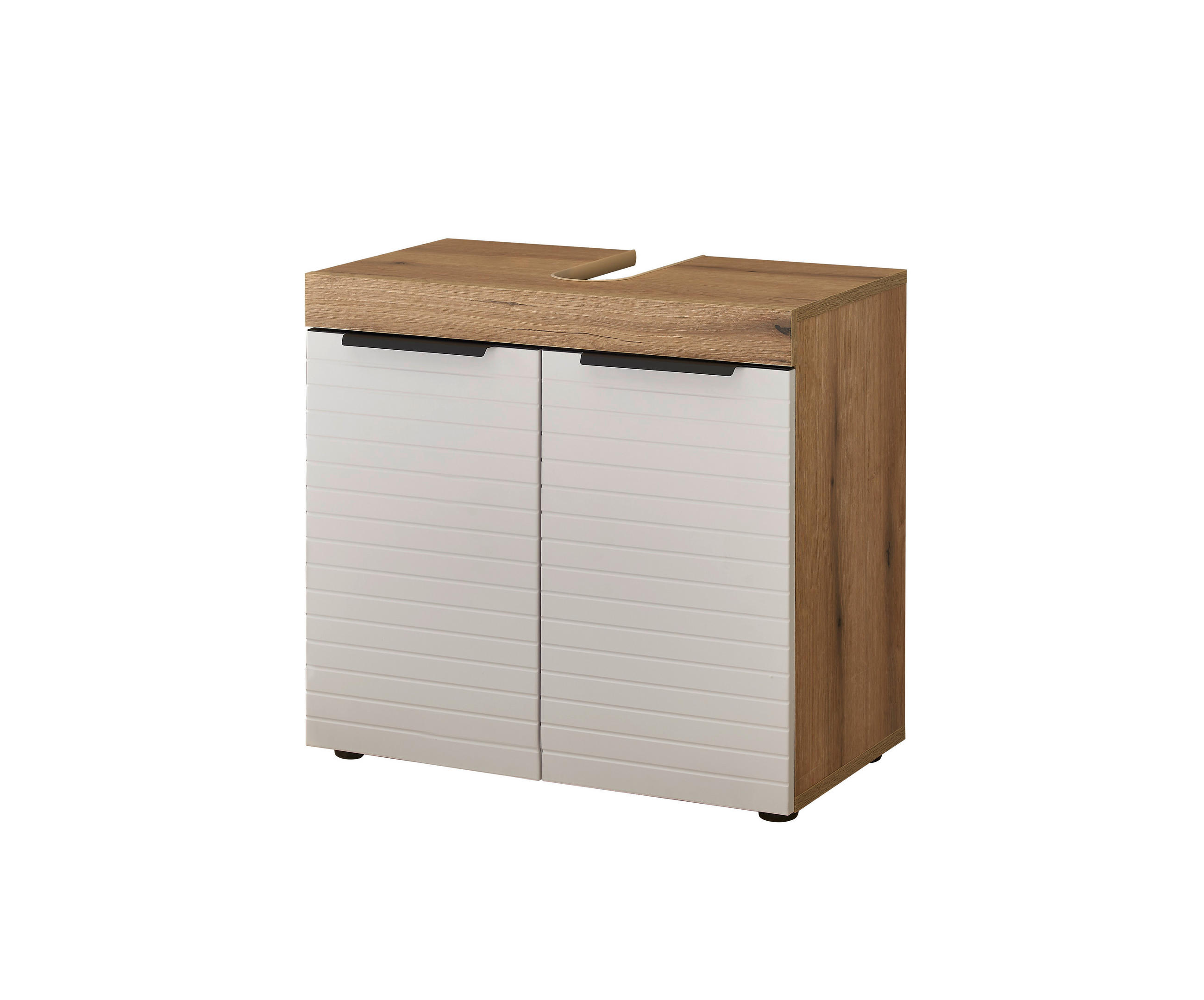 WASCHBECKENUNTERSCHRANK 60/56/34 cm  - Eichefarben/Schwarz, Basics, Holzwerkstoff/Kunststoff (60/56/34cm) - MID.YOU