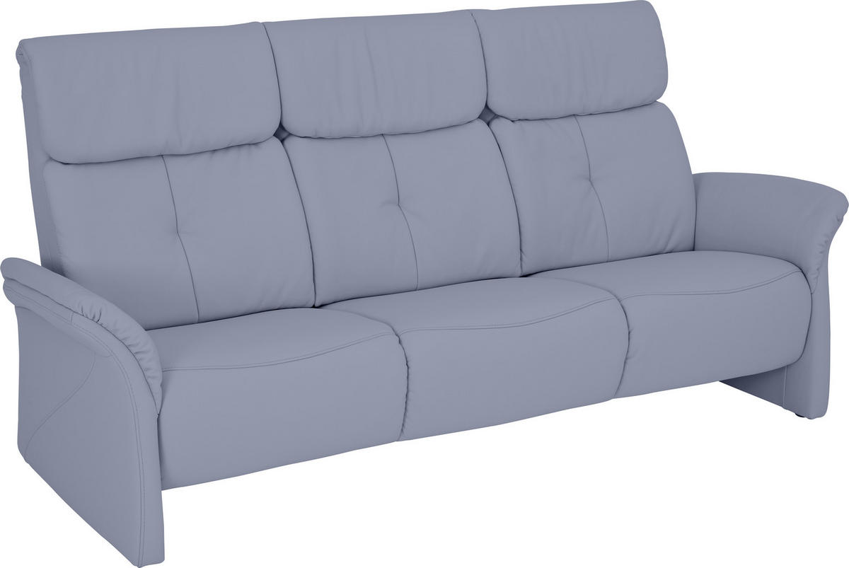 3-SITZER-SOFA Echtleder Hellblau  - Schwarz/Hellblau, KONVENTIONELL, Leder/Kunststoff (209/89/105cm) - Himolla Komfortklass