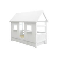 HAUSBETT 90/200 cm,  in Weiß, Rollrost, Bettschublade  - Weiß, MODERN, Holz (90/200cm) - Chameo
