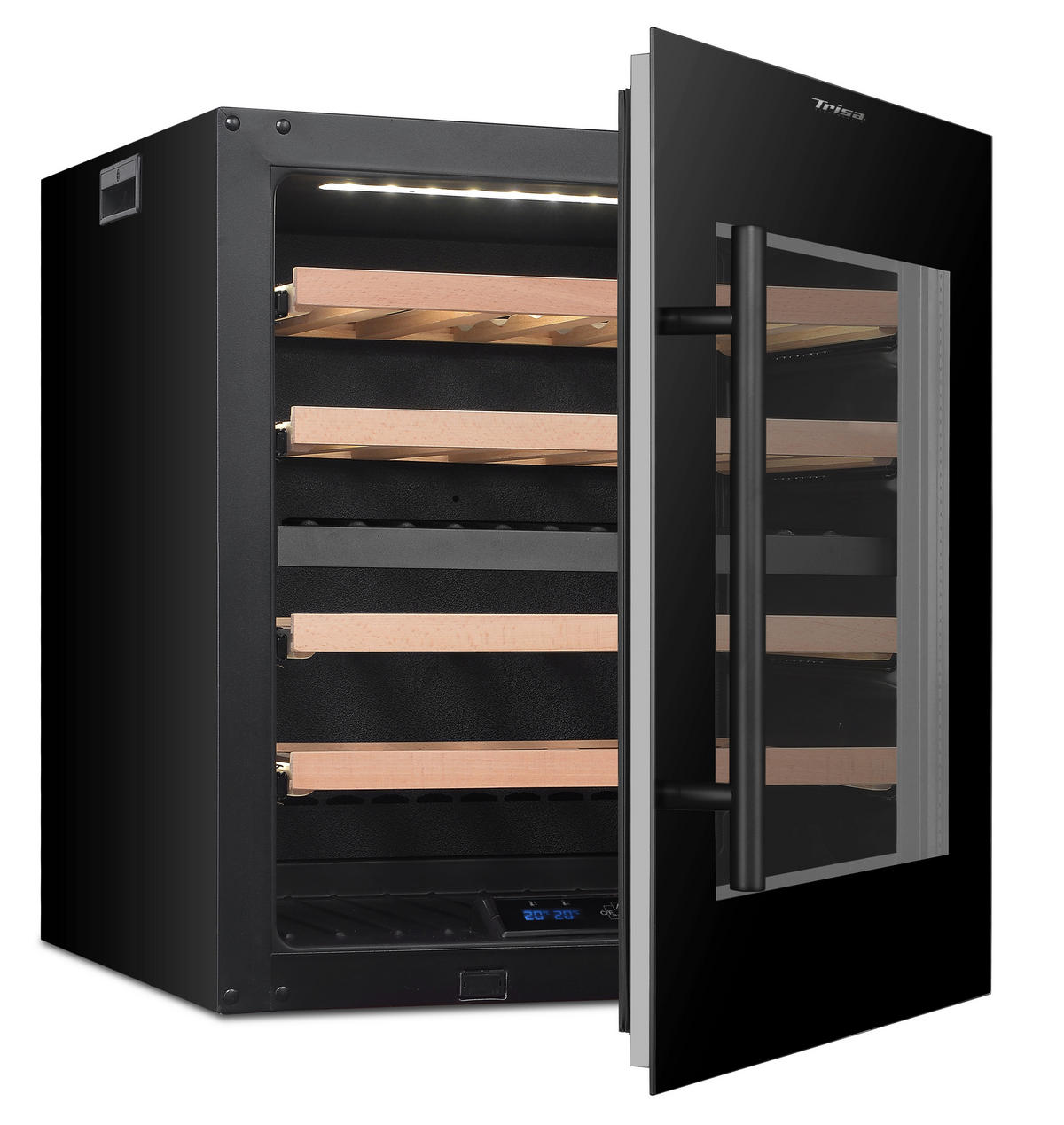 WEINKÜHLSCHRANK 7806,6845  - Schwarz, Basics, Glas/Holz (59/56.50/59.80cm) - Trisa Electronics