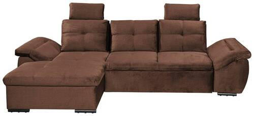 ECKSOFA Kupferfarben Mikrovelours  - Schwarz/Kupferfarben, KONVENTIONELL, Kunststoff/Textil (170/275cm) - Carryhome