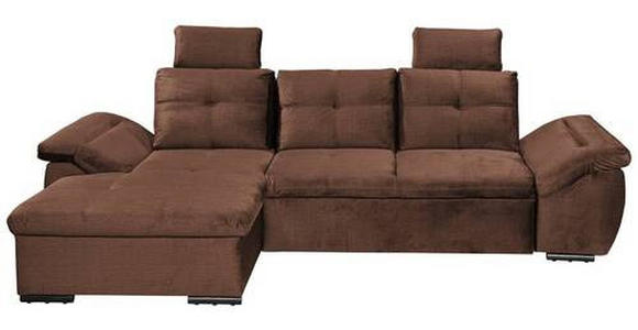 ECKSOFA in Mikrovelours Kupferfarben  - Schwarz/Kupferfarben, KONVENTIONELL, Kunststoff/Textil (170/275cm) - Carryhome