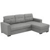 ECKSCHLAFSOFA Mikrofaser Grau  - Schwarz/Weiß, Design, Kunststoff/Textil (240/160cm) - Livetastic