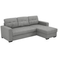 ECKSCHLAFSOFA  mit Mikrofaser Grau  - Schwarz/Weiß, Design, Kunststoff/Textil (240/160cm) - Livetastic