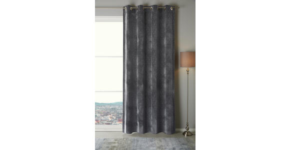 Vorhang mit Ösen Esther B: 140cm, Silber - Silberfarben, MODERN, Textil (140/245cm) - Luca Bessoni
