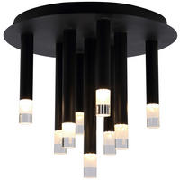 DECKENLEUCHTE  34/29,6 cm    - Klar/Schwarz, MODERN, Kunststoff/Metall (34/29,6cm) - Novel