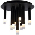 DECKENLEUCHTE  34/29,6 cm    - Klar/Schwarz, MODERN, Kunststoff/Metall (34/29,6cm) - Novel