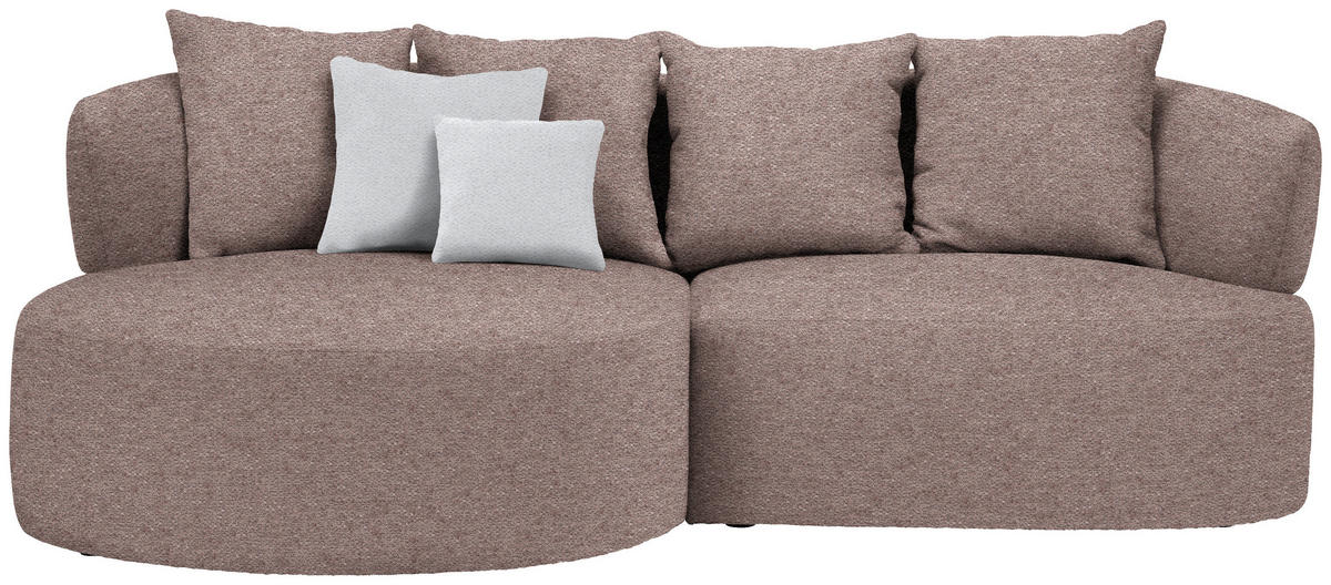 ECKSOFA in Chenille Rotbraun  166/235 cm  - Rotbraun/Hellgrau, MODERN, Kunststoff/Textil (166/235cm) - Hom`in
